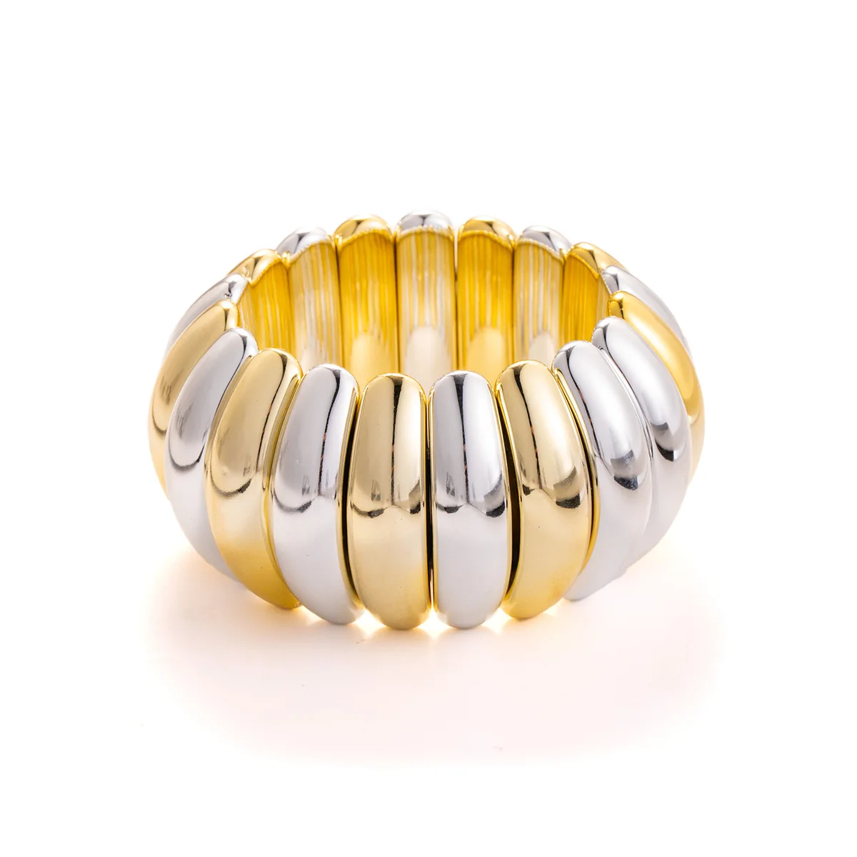 Exaggerated Personality Fashionable Plating Alloy Spiral Pattern Wide Bracelet for Adult Girl Trendy Wristband