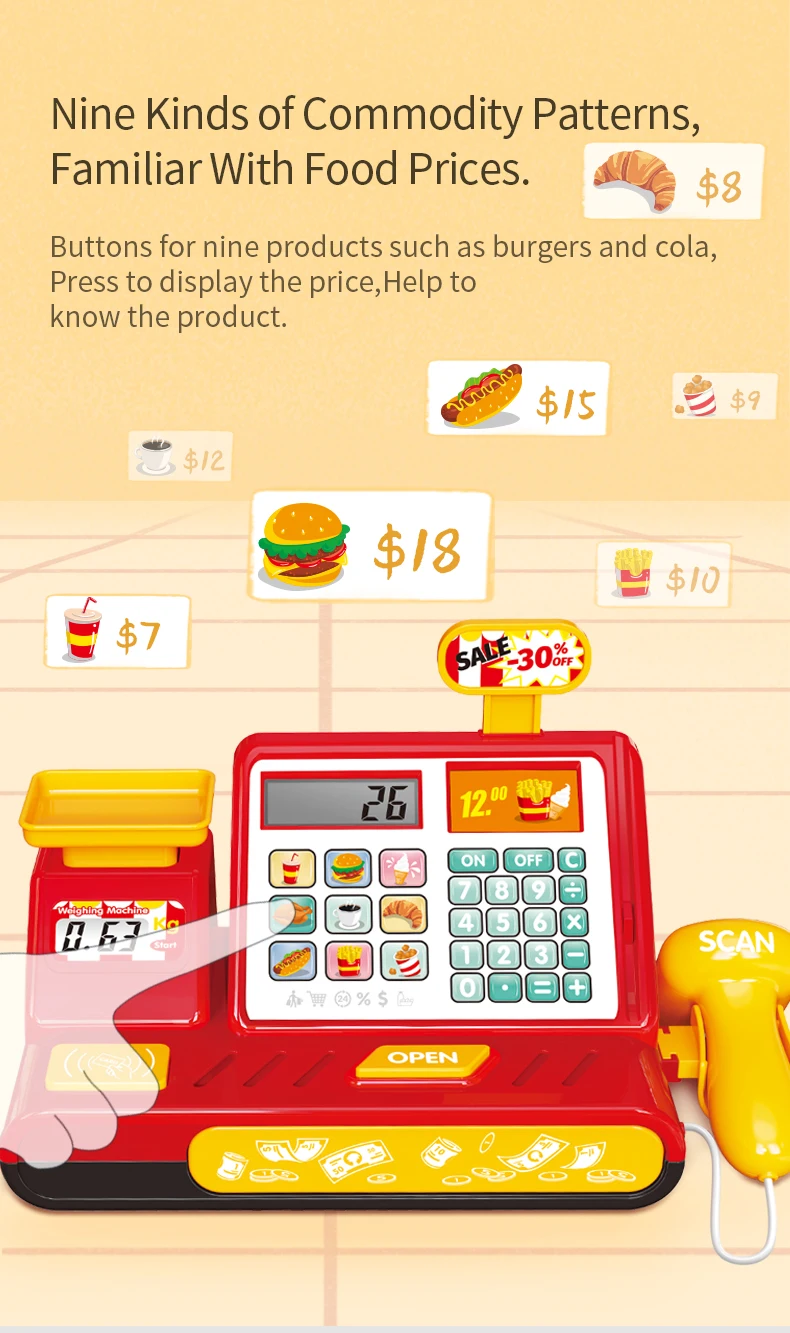 MCDONALD'S HAMBURGER MAKER & McDonald's Cash Register Toys for Kids 