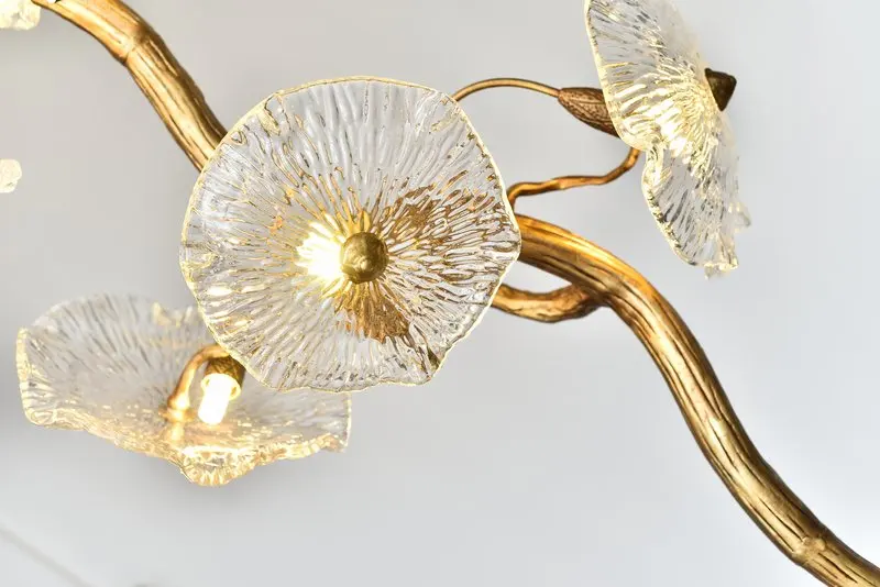 MEEROSEE Flower Branch Chandeliers Pendant Lamp Lampara De Techo Chandelier Crystal Lights Luxury MD87011