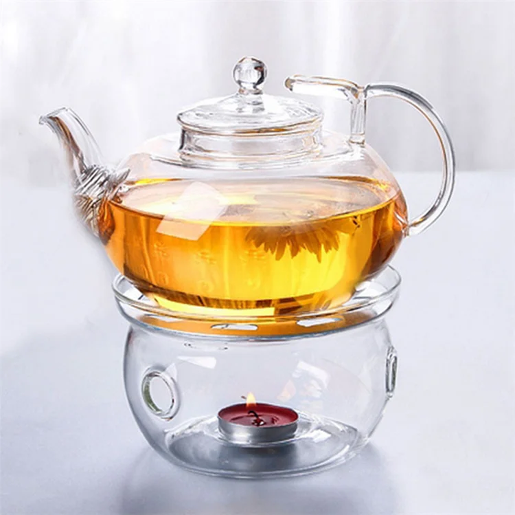 Fenayuu Théière En Verre Avec Infuseur Et Coussin Chauffant - Bouilloire à Thé Et Café Élégante