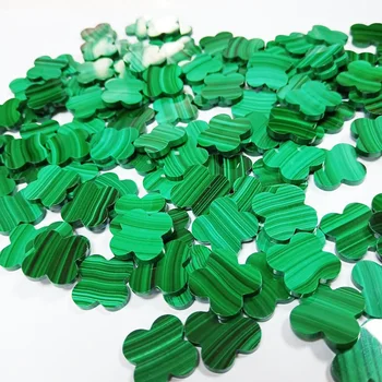 Wholesale Full Size Natural Green Malachite Four Leaf Clover Loose Gemstone High Quality Natural Malachite for Jewelry Making