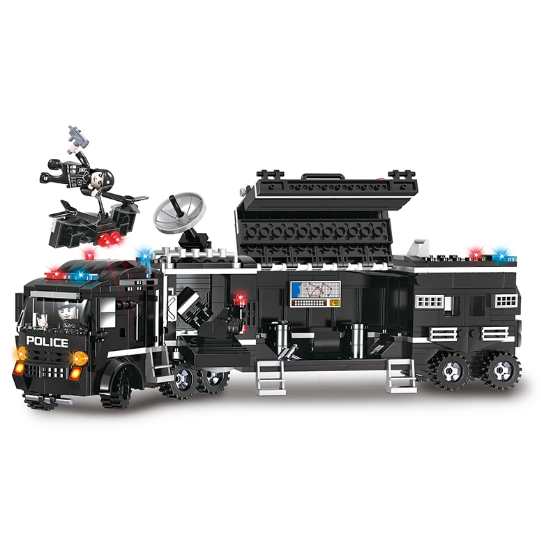 COGO 8 in 1 Police Building Blocks Set Educational Toy Assembling Brick Toys With Mini Figures