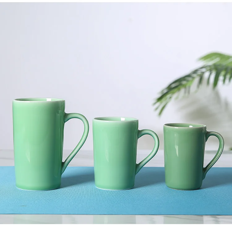 2025 Factory Wholesale Longquan Celadon Traditional Cups Saucers Coffee Customized Water Drinking Ceramic Tea Cups