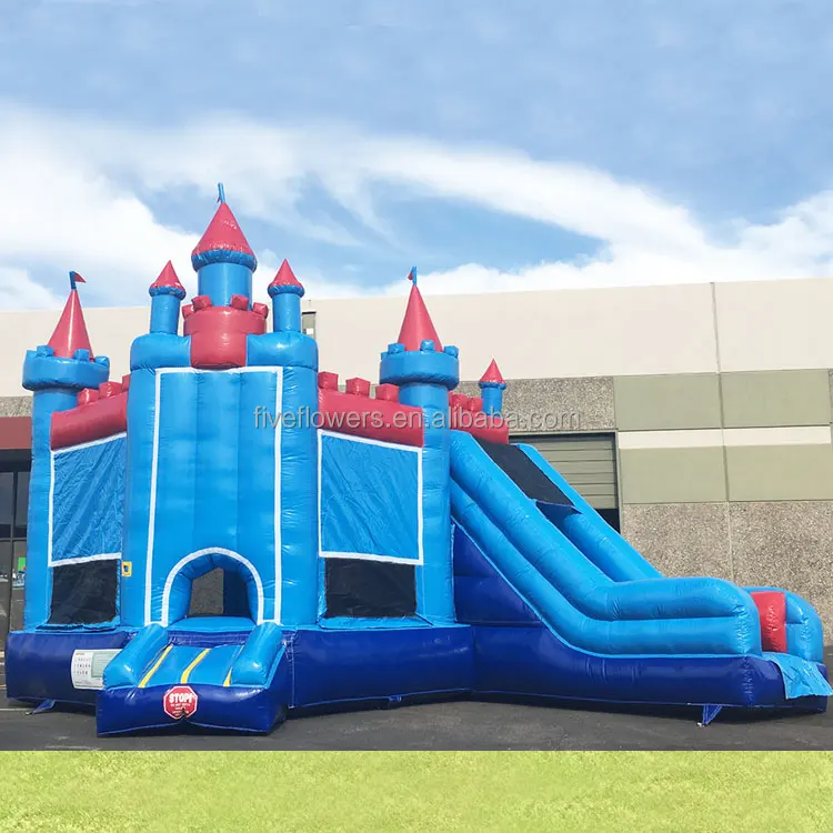 Giant Inflatable Bouncy Castle With Slide Blue Castillo Inflable