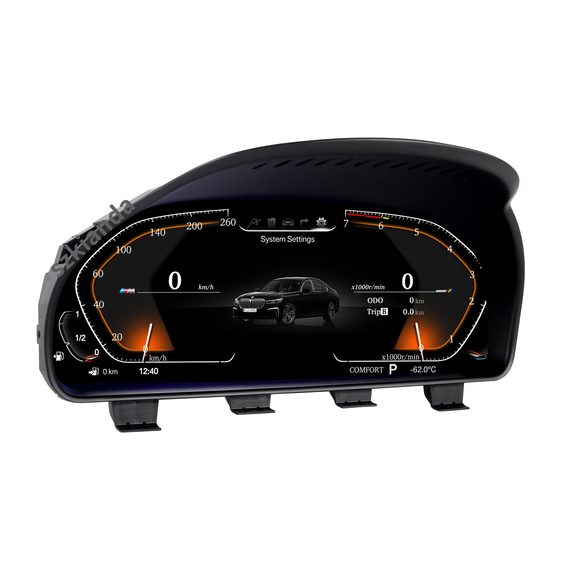 12.3" Linux Car Lcd Dashboard Panel Virtual Cockpit Speedometer For Bmw