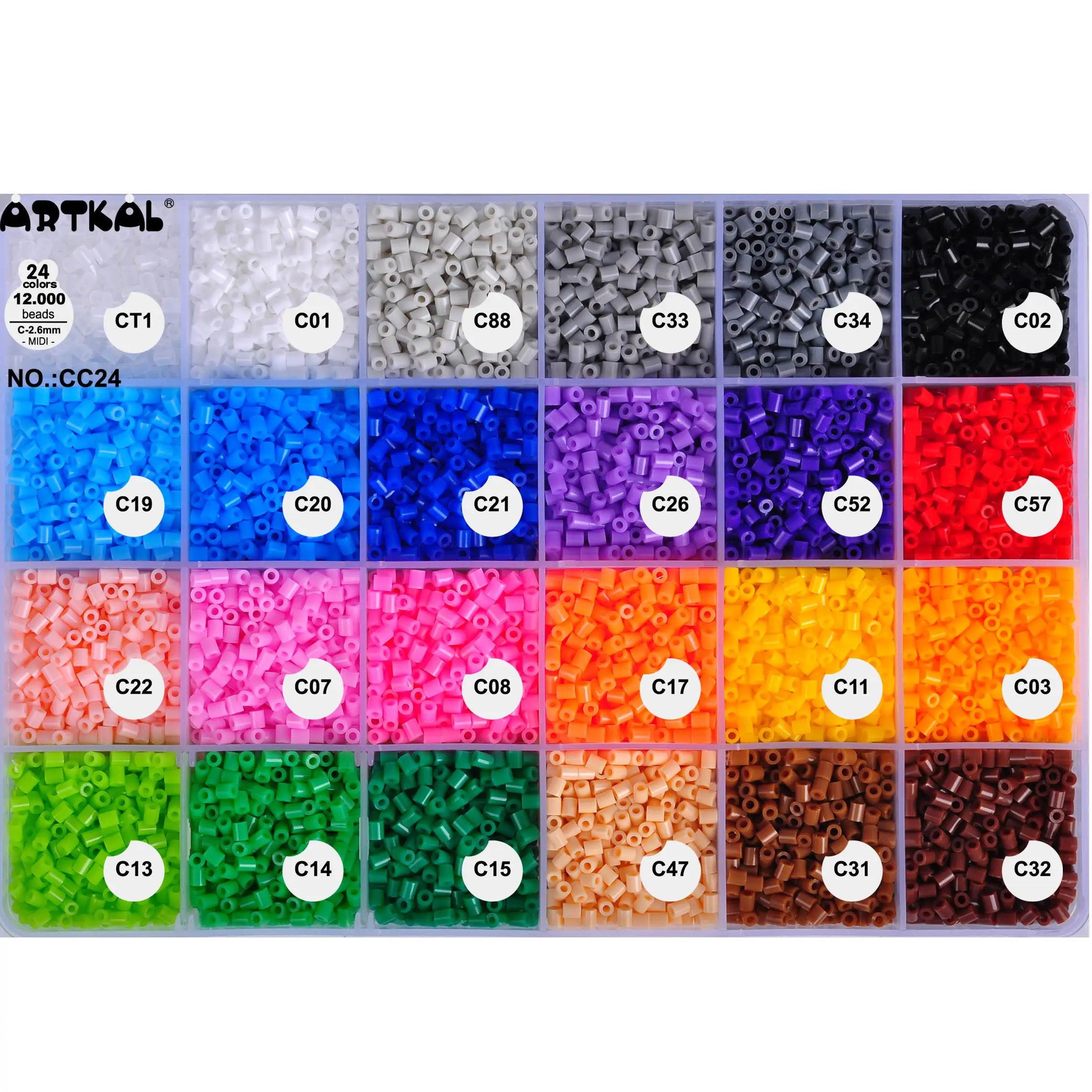 Wholesale Artkal 24 Grids 2.6mm Hama Beads Kit 12000 Pcs DIY toys midi Hama  Beads Perler kits for girls and boys mother's day gifts From m.