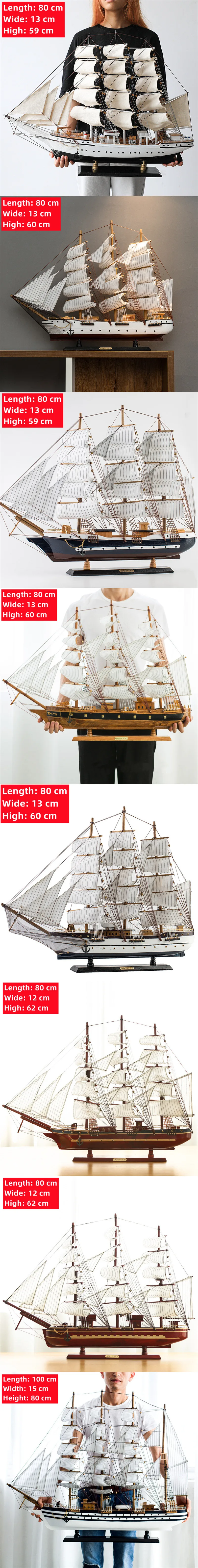 100cm Nautical Mediterranean Home Desk Decor Wood Sculpture Crafts