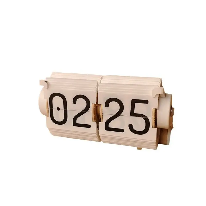 Table Flip Clock Desk Page Turning Desk Clock Reloj Senior Auto Flip Alarm Clock With Timer