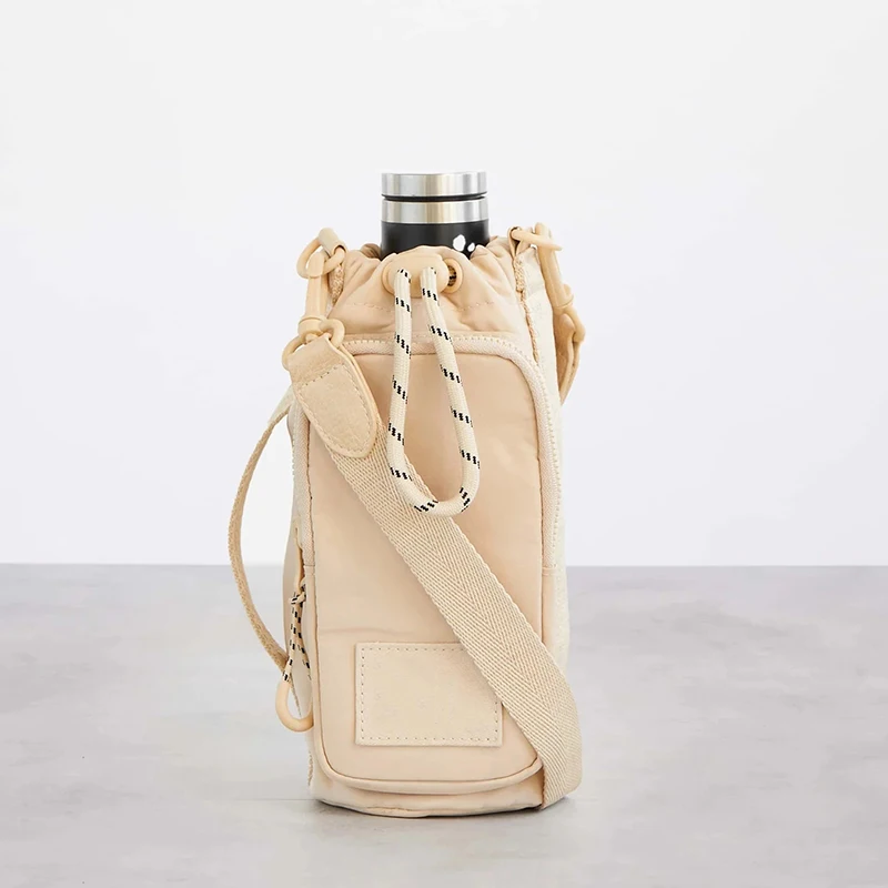 Borsa a Tracolla in Nylon Regolabile con Coulisse Personalizzata, Porta Bottiglia a Mano con Tracolla