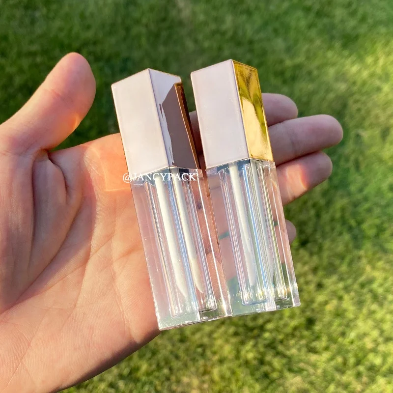 JANCY PACK 5ml Unique Hexagon Shape Rose Gold Silver Gold clear Lipgloss Container Tubes