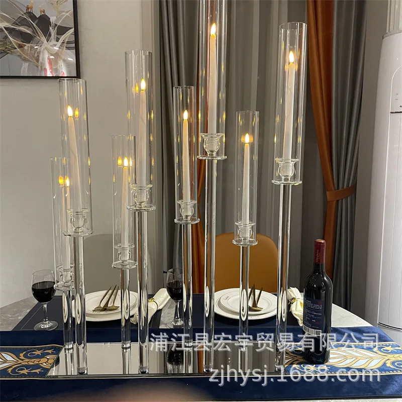 Tessco Set di 4 candelabri da pavimento a 5 bracci alti 107,5 cm