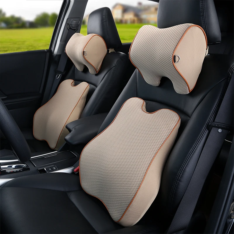 High Quality Driver Removable 3D Design Memory Foam Adjustable Seat Neck Support Car Headrest Pillow Cushion
