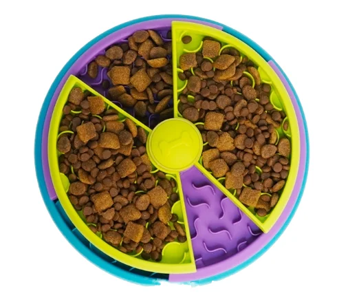 Solid Pattern Plastic Dog Puzzle Toys Stylish Three Layer Cake Slow Feeder Anti-Slip Treat Dispensing Bowls1