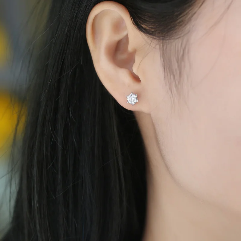 HMOIS earring manufacturer crystal earrings silver S925 0.5ct moissanite diamond earings for 2021 women