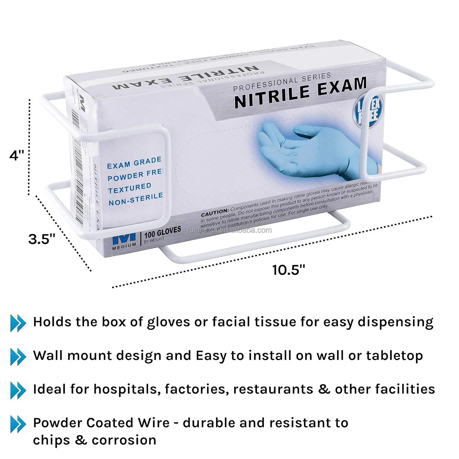 Wall Mounted Wire Rack Disposable Glove Box Holder,Glove Box Dispenser