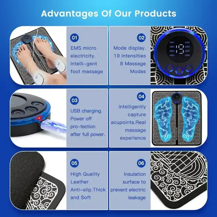 2023 Best Selling Ems Foot Massager With Remote Control And Pads Relief