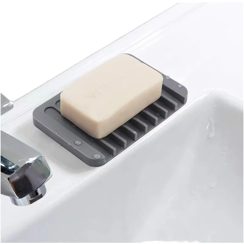 Manufacturer TPR Square Two-piece Eco-Friendly Soap Tray Self Draining Soap Holder Bathroom Soap Dish