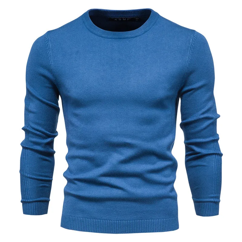 Custom Men Autumn New Casual Solid Thick Wool Cotton Sweater Pullovers ...