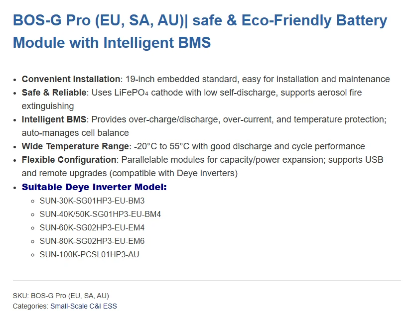 product deye bos g pro split stackable 512kwh lifepo4 lithium ion batteries energy storage system can 100 ah 512v 6000 cycles-6