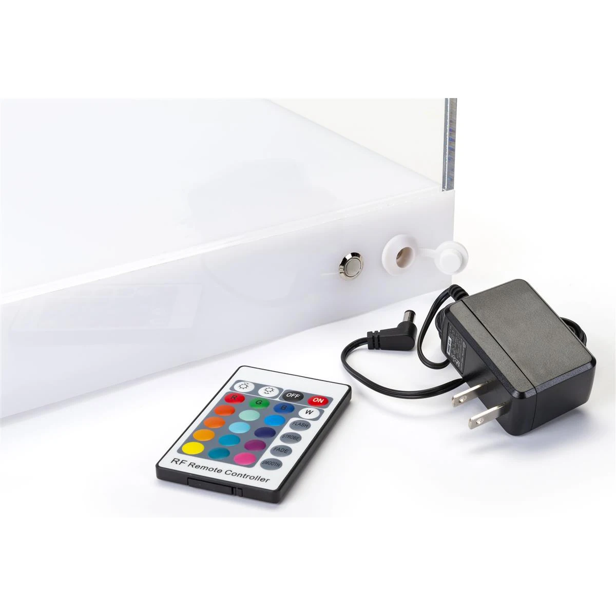 Countertop LED Lighted Large Display Showcase Acrylic Display Cube With Color-Changing Base