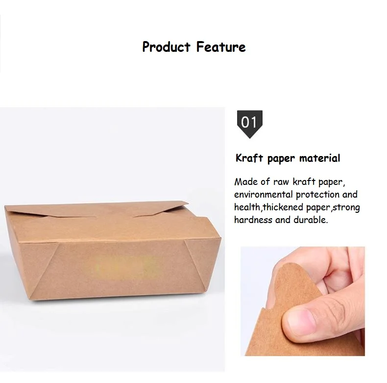 XYA food grade disposable light food packing box disposable kraft paper fast food box salad takeout packing box factory