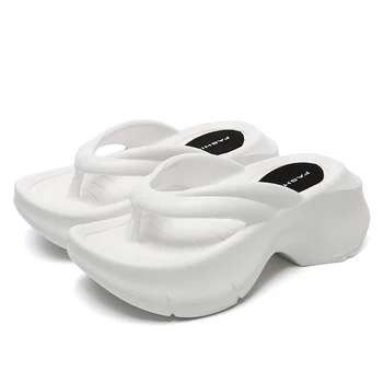 Women's 2024 Summer Wedge Flip Flops Thick Bottom Non-Slip Eva Beach Shoes with Clip Toe Chunky Platform Soft Summer Sandals