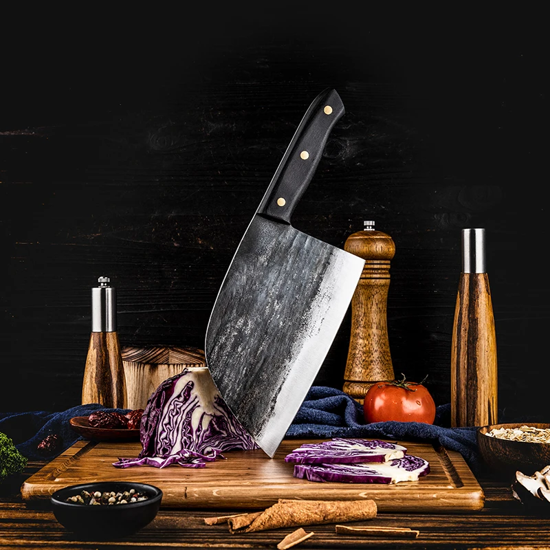 Couteau De Cuisine Professionnel En Acier Damas Forgé à La Main