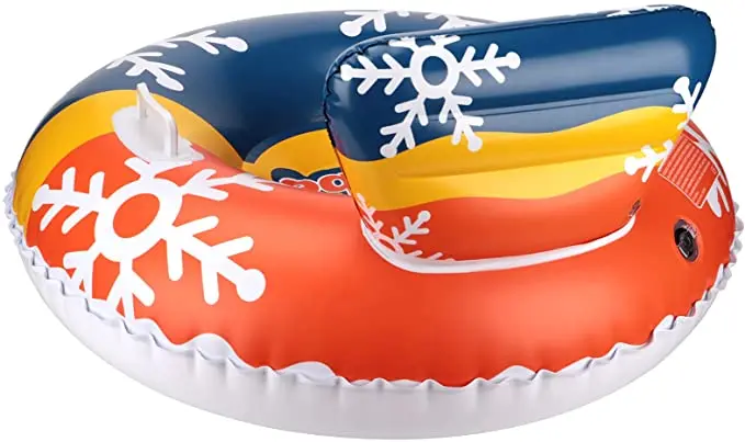 Swimbobo Snow Tube Inflatable Snow Sled for Kids and Adults with Backrest 