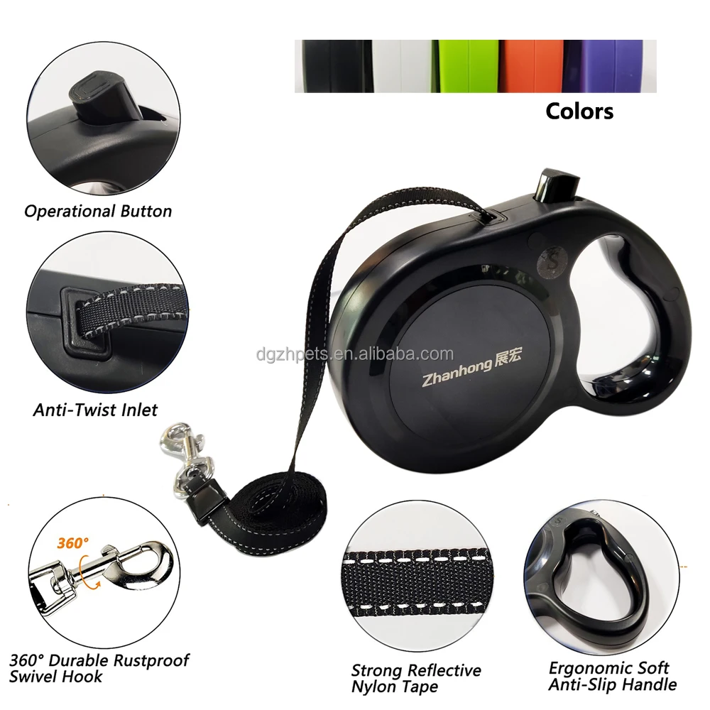 4.8m Automatic Extendable Traction Training Pet Rope Multi Color