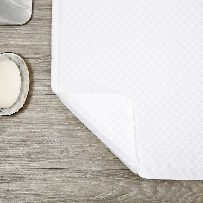 100 Cotton Plain White High Quality Jacquard Bath Mat Factory Hotel