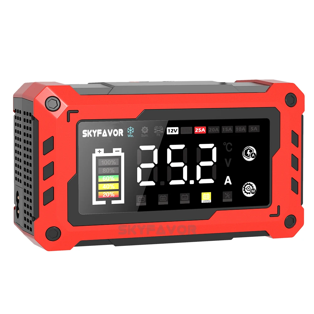 Smart mini 12V 24V battery charger 12V 24V 25A 20A 15A 10A 5A Adjustable current high power lead acid lifepo4 battery charger