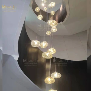 New Arrival Indoor Decoration Spiral Staircases Crystal Glass Club Chandelier Factory Customizable Fashion for Hotel Oval