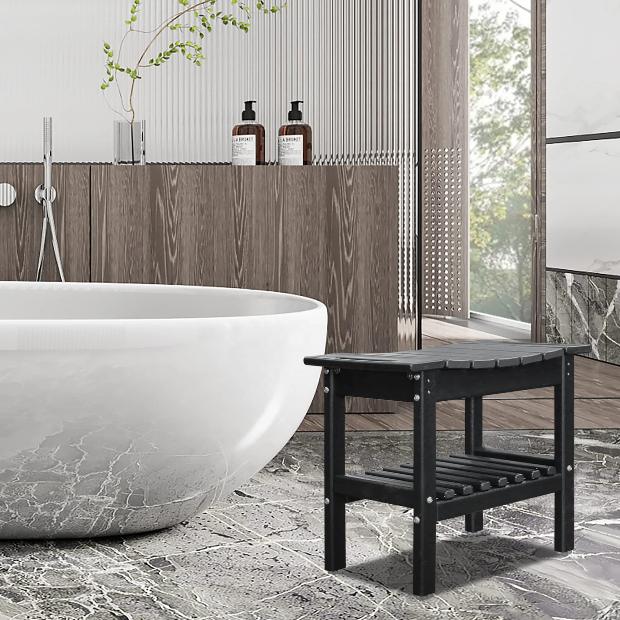 Bambù panca doccia interno sgabello da doccia Spa sedia da bagno per il  bagno organizzatore per soggiorno camera da letto sedia in legno