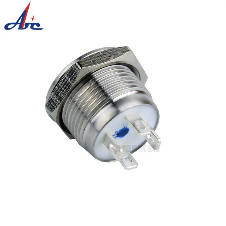 Gebildet Lot De 3 Boutons Poussoir Momentanés 19mm Inoxydable - Étanché IP65, 2A 12V/24V/125V/250V Tête Plate