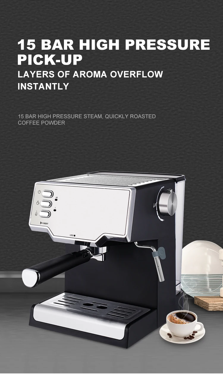 Commercial Stainless Steel Semiautomatic Coffee Machine Italian