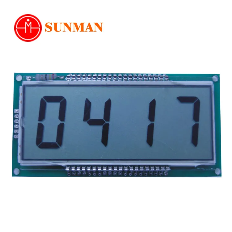 
Изготовленный на заказ в большой сегмент ЖК-модуль 4-значный 7-сегментный ЖК-дисплей для часов и метр 