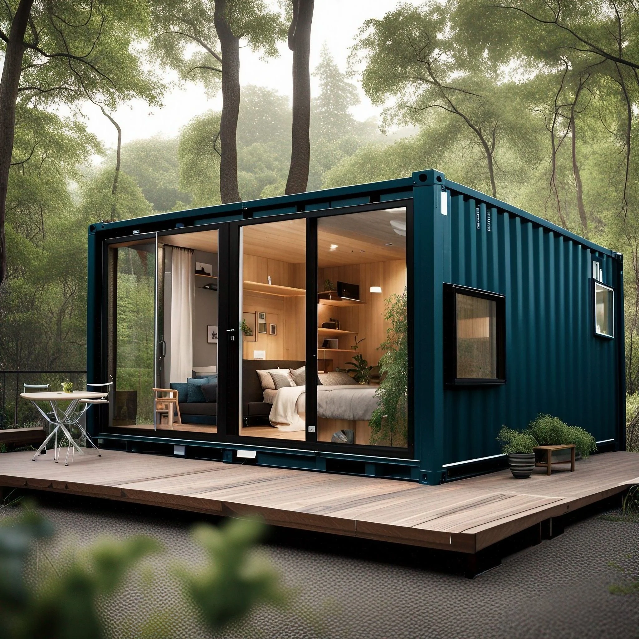 Prefab Portable House Modern Prefabricated Storage Luxury Container Modular House on Stilts Flat Pack Home LL