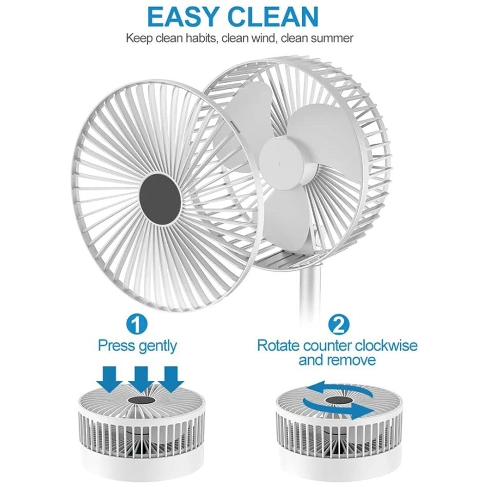 2024 Folding Portable Fan Floor Standing Fan Mini  USB Rechargeable Wireless Telescopic Fans with Promotional Gift Box-st