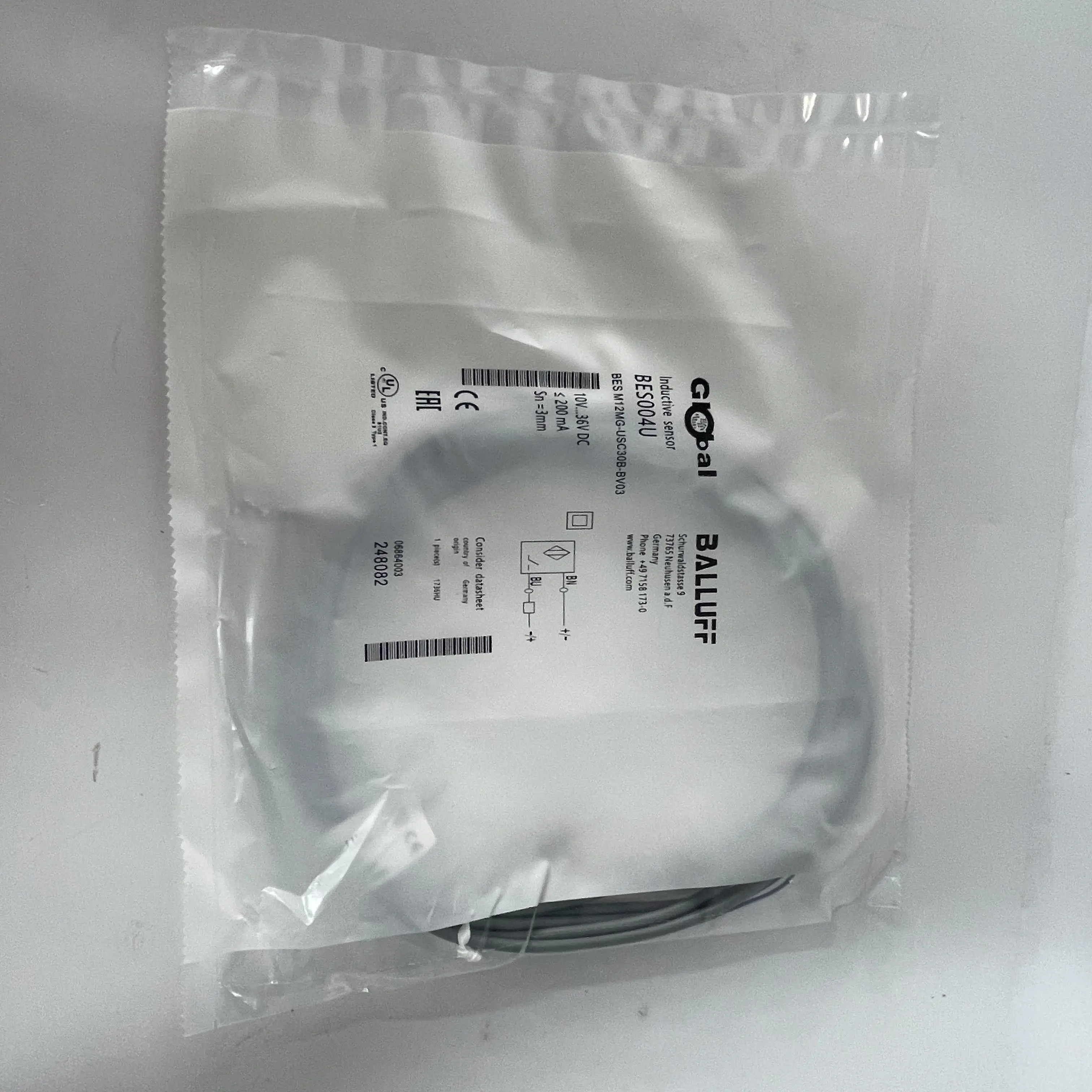 Balluff Inductive Sensor BES004U BES M12MG-USC30B-BV03 Balluff Inductive Sensor BES004U BES M12MG-USC30B-BV03