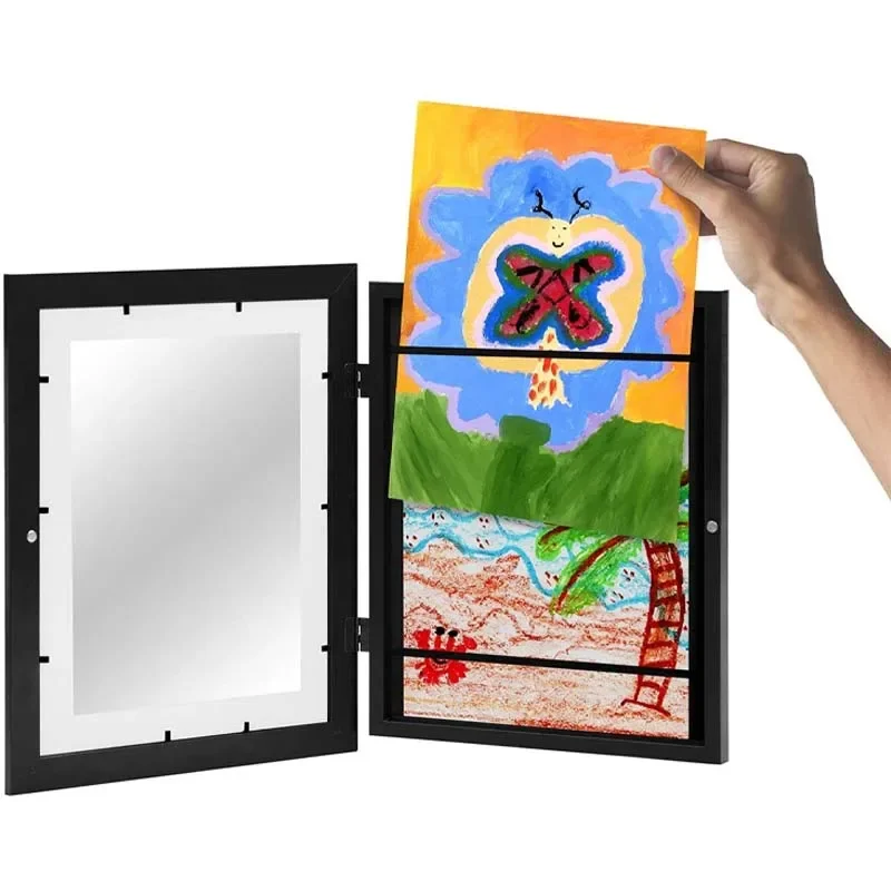 Kids Artwork Picture Frame Changeable In Black Wood With Shatter ...