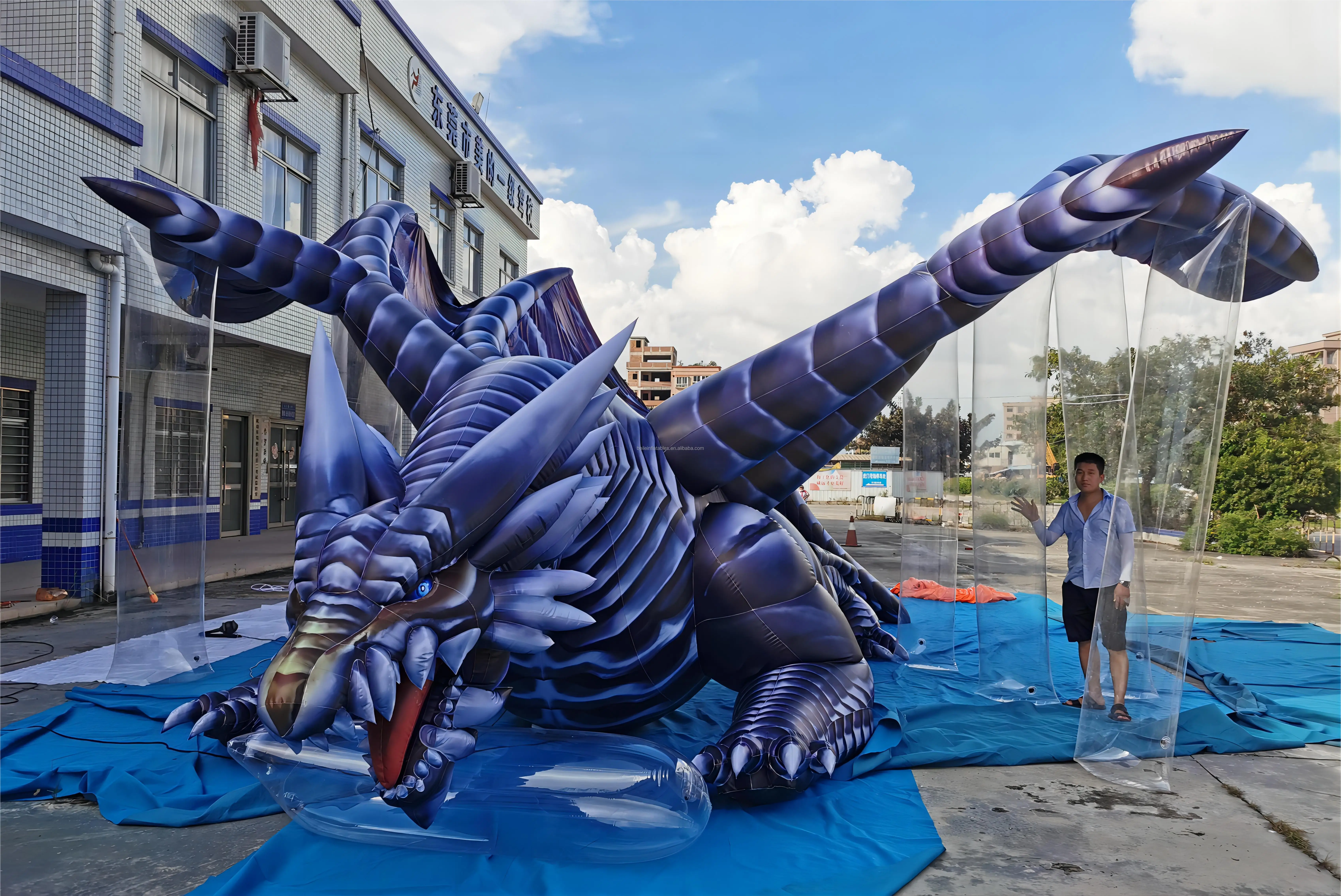 Beile New Designed 9m Giant Inflatable Steel Dragons