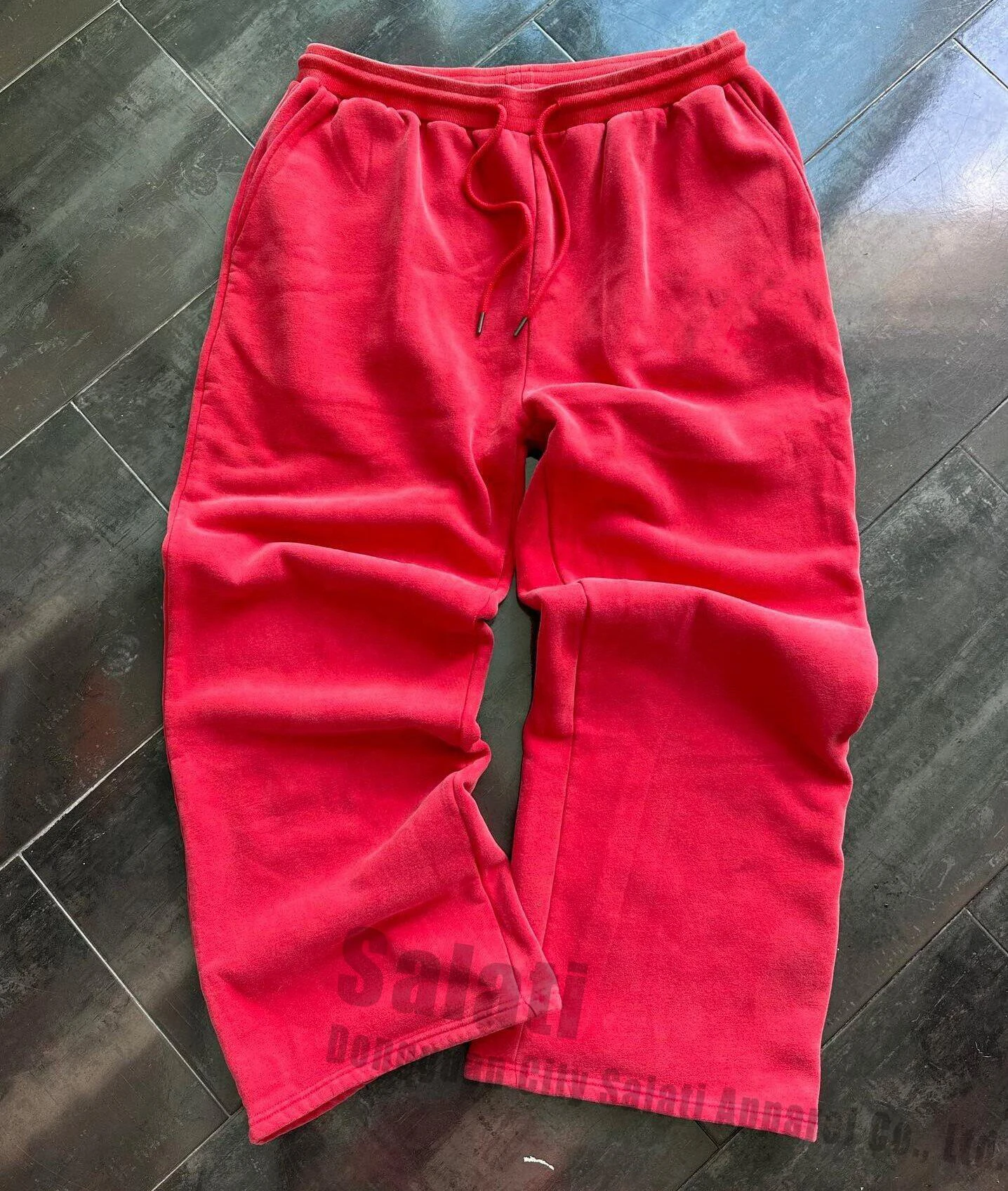 Custom Relaxed Sweat Pant Embroidery Cotton Fleece Straight Leg Jogger Street Vintage Distressed Acid Wash Sweatpants for Men gallery 2