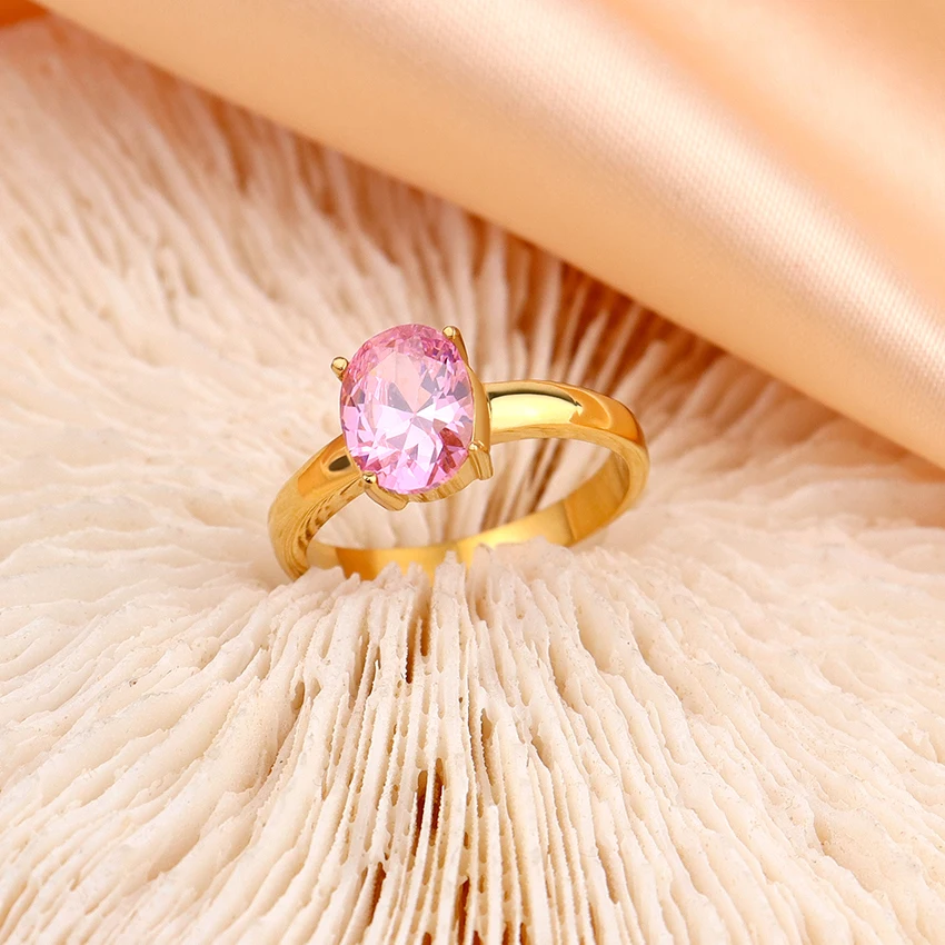 Trendy Fashion Diamond Jewelry Zircon Stainless Steel Wedding Rings 18k