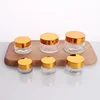 transparent jar with gold lid