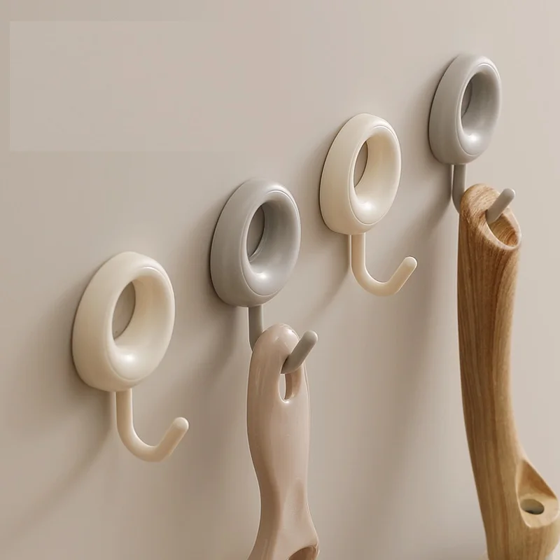 Factory Direct High Quality Simple Style Punching 4pcs Hook Adhesive Coat Hooks  Kitchen Tool Wall Hook