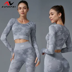 Latest Outdoor Quick-Drying Long Seamless Gym Womens Sportswear Long-Sleeved Pilates Clothing Top