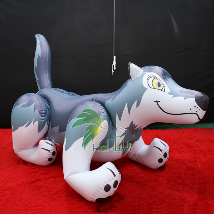 Custom PVC Inflatable Suit Hongyi Double Layer Inflatable Wolf Suit Squeaky Inflatable Animal Suit
