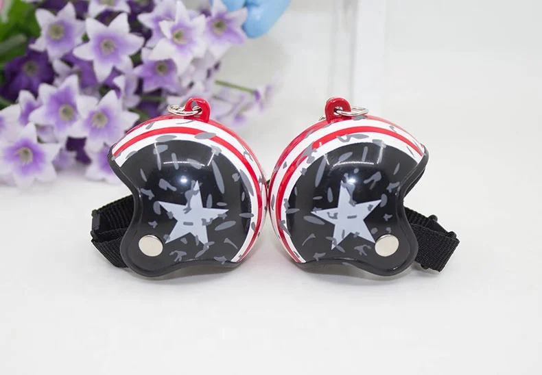 Creative Mini 3D Safety Helmet Key Chain Customized Plastic Motorcycle Helmet Keychain for Promotion