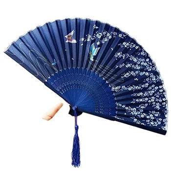 Floral Patterned Hand Fans, Vintage Silk and Japanese Lace Designs with Bamboo Frames, Handheld Folding Fans Wedding fan