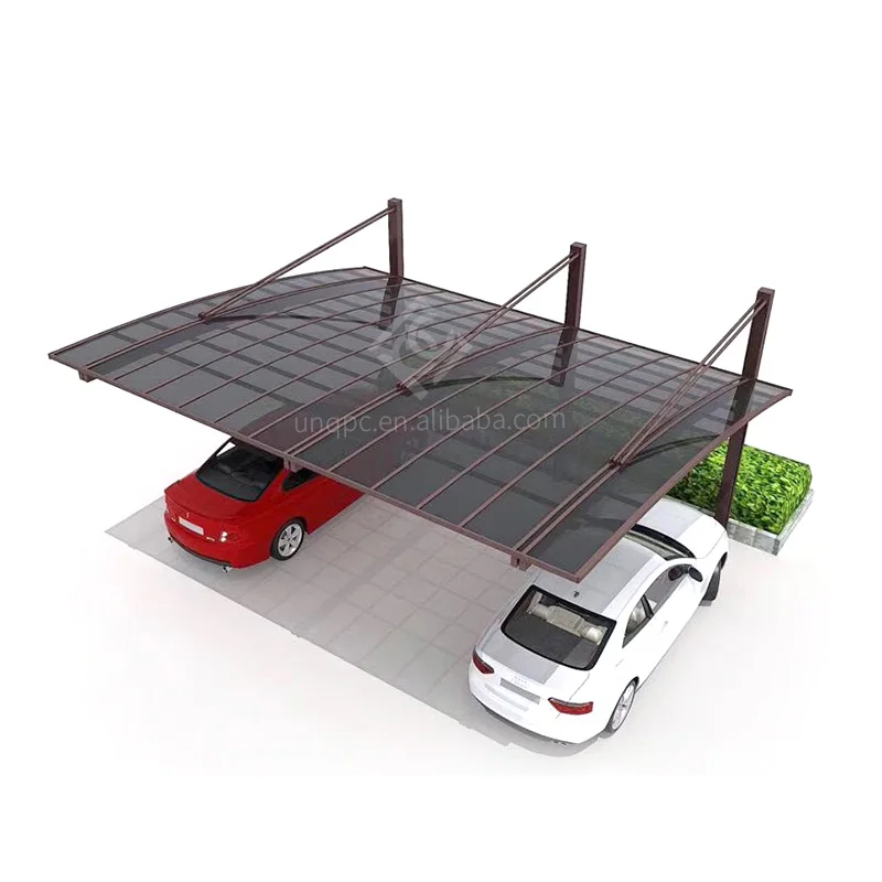Aluminum Alloy Frame DIY Cantilever Waterproof Carport Kits with Polycarbonate Roof Customizable Size Car Parking Shelter